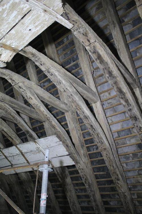 Église Saint-Philbert [Noirmoutier-en-l'Île - 85163] : Bras sud du transept, charpente de couvrement : aisseliers du versant est